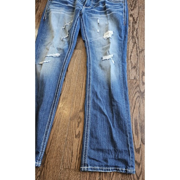 Affliction Men Jeans 38 Blue Denim Ace Distressed Straight Pockets Y2k 38x34 - Picture 14 of 16
